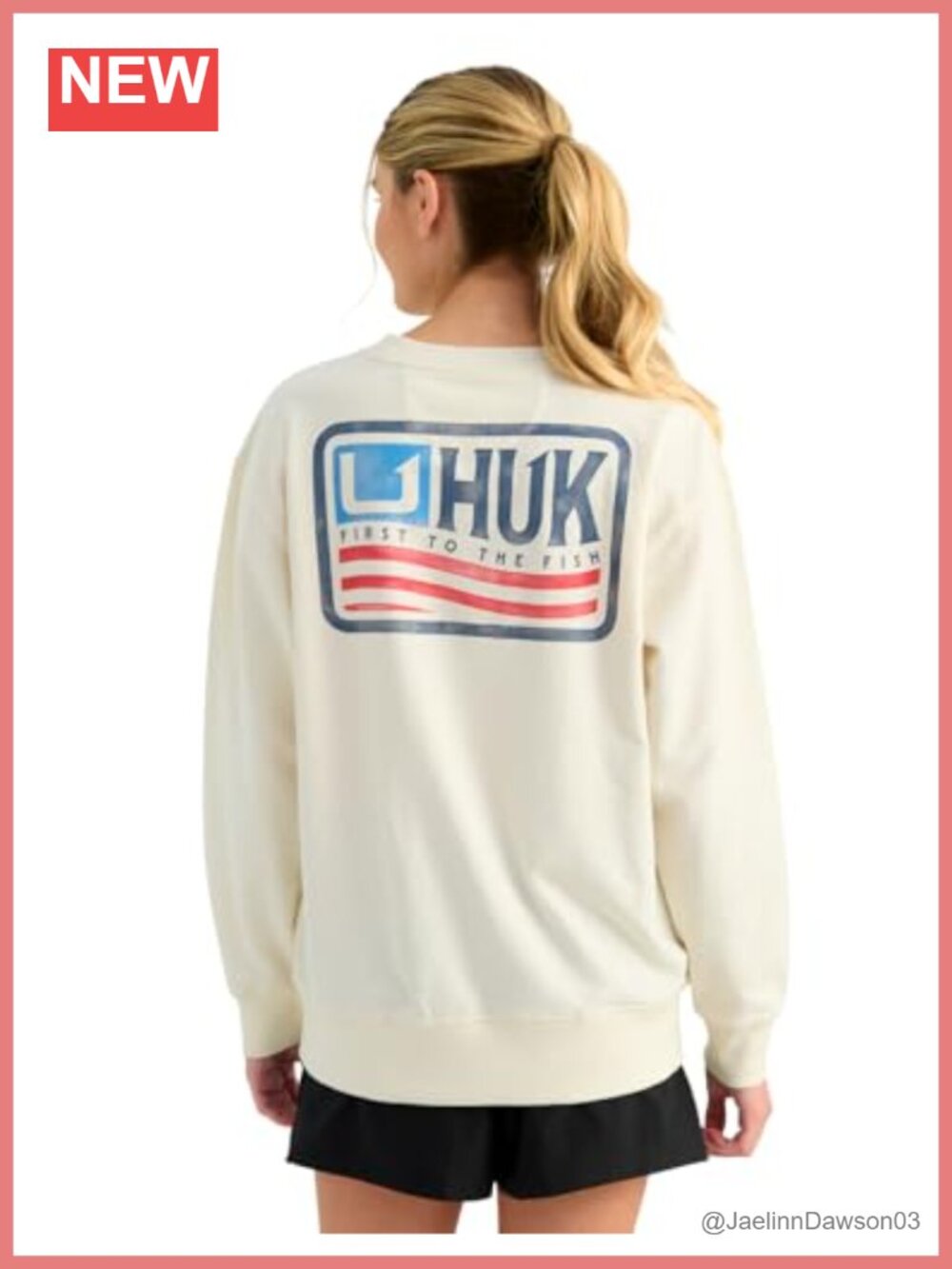 Terry Cloth Crewneck Pullover Sweatshirt Lightweight Coastal Casual